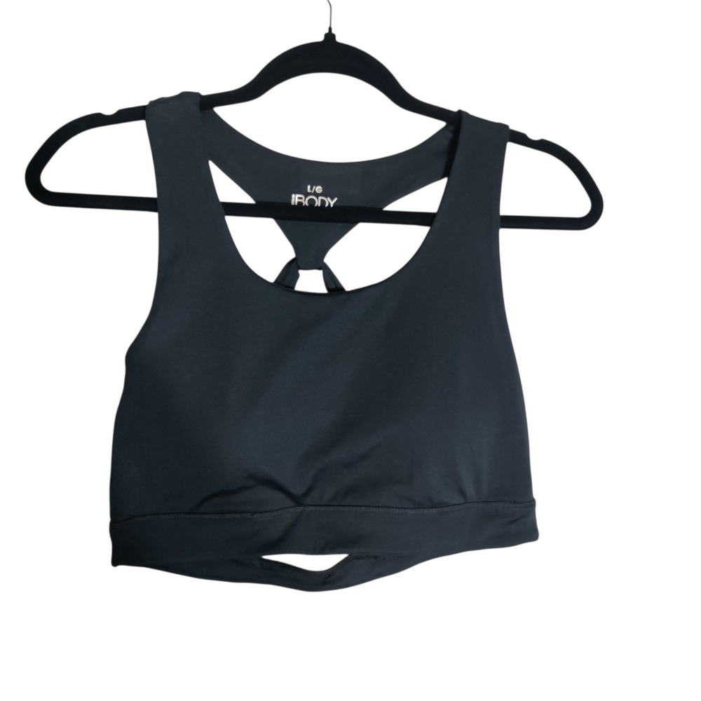 Cotton On Body Lifestyle Loop‎ Cross Back Vestlette Sports Bra Black Large
